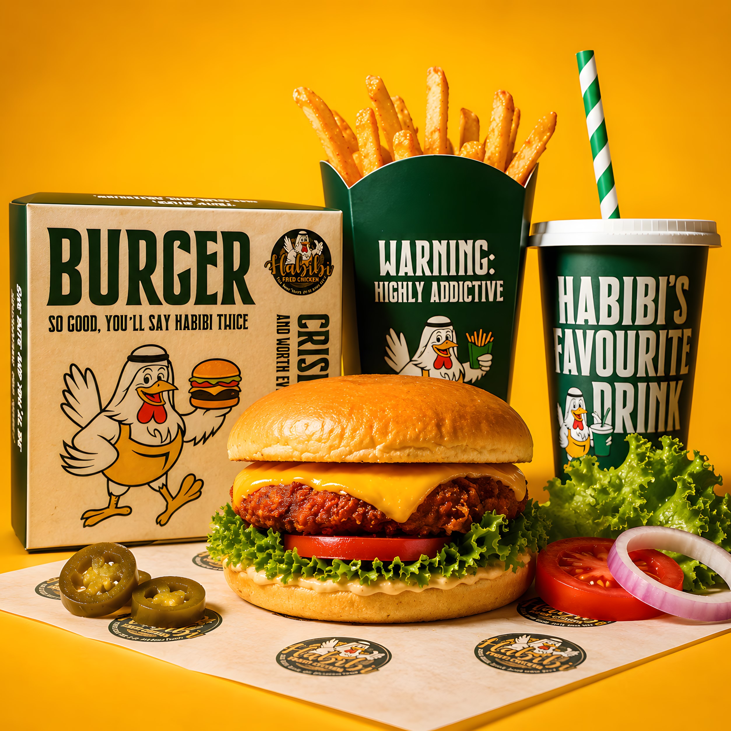 Chicken fillet burger combo