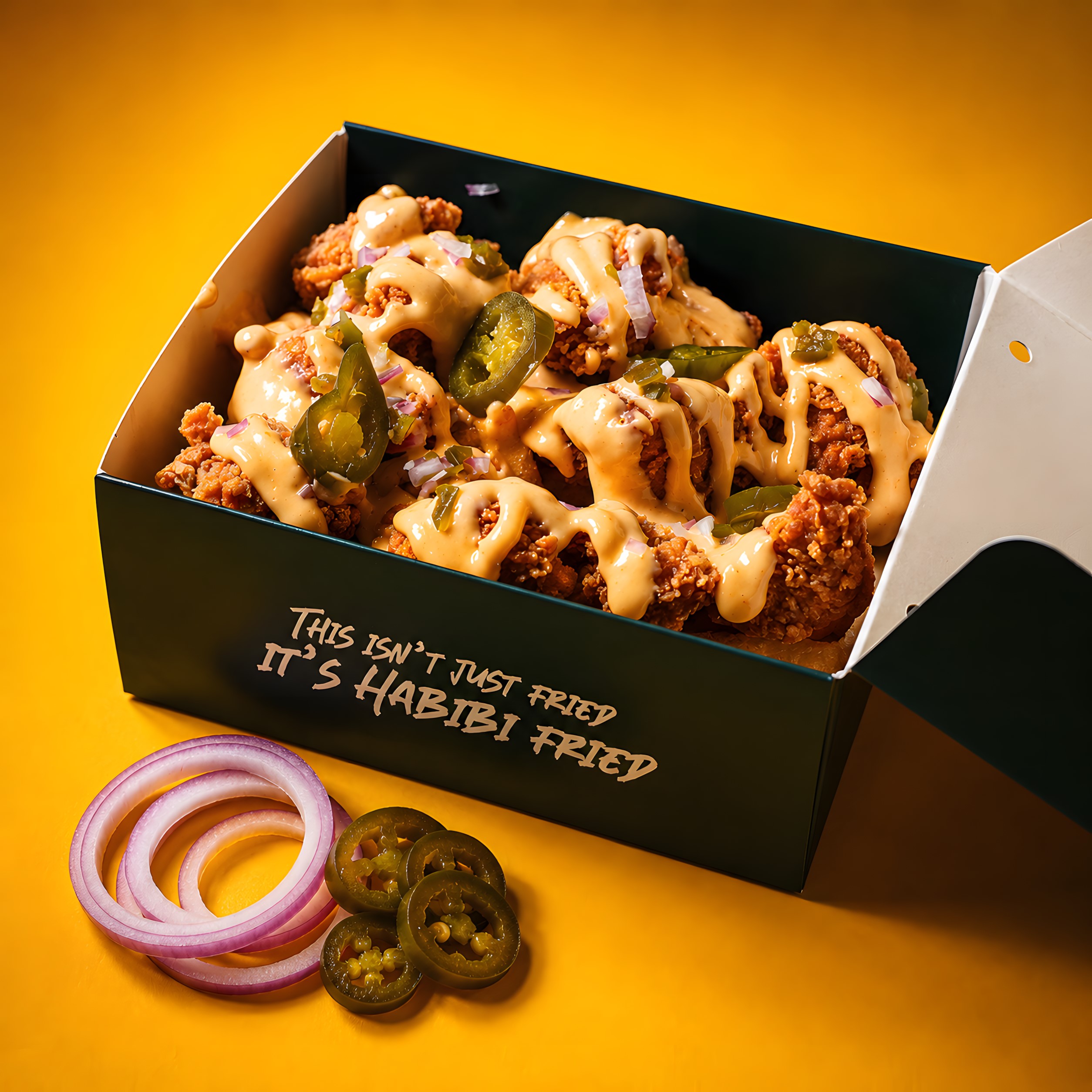 Chicken popcorn loaded fries